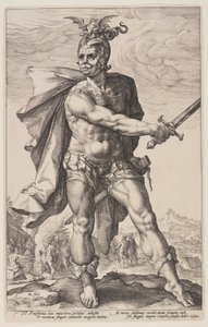 Mucius Scaevola, z knihy Římští hrdinové od Hendrick Goltzius