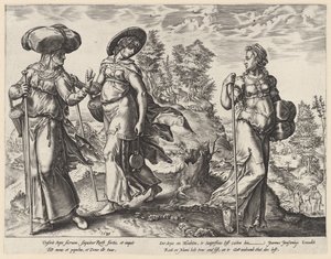 Orpa opouští Noemi a Ruth Historie Ruth (název série) od Hendrick Goltzius