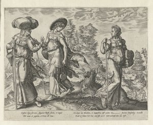 Orpa opouští Noemi a Ruth Historie Ruth (název série) od Hendrick Goltzius