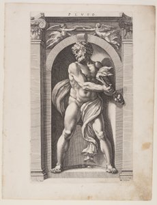 Pluto, z knihy Osm pohanských bohů od Hendrick Goltzius