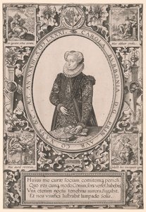 Portrét Charlotte de Bourbonové od Hendrick Goltzius