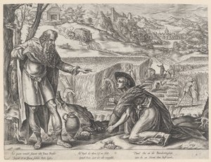 Ruth sbírá na Boazově poli Historie Ruth (název série) od Hendrick Goltzius