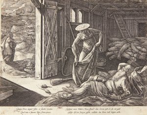 Rút a Boáz na mlatu od Hendrick Goltzius