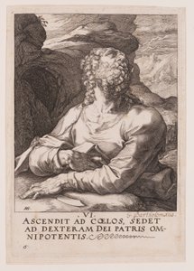 Svatý Bartoloměj z knihy Kristus, apoštolové a svatý Pavel s vyznáním víry od Hendrick Goltzius