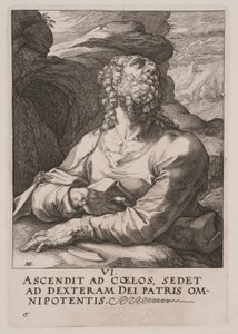 Svatý Bartoloměj z knihy Kristus, apoštolové a svatý Pavel s vyznáním víry od Hendrick Goltzius