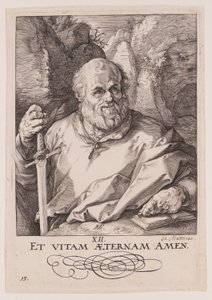 Svatý Matěj, z knihy Kristus, apoštolové a svatý Pavel s vyznáním víry od Hendrick Goltzius