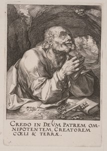 Svatý Petr, od Krista, apoštolů a svatého Pavla s vyznáním víry od Hendrick Goltzius