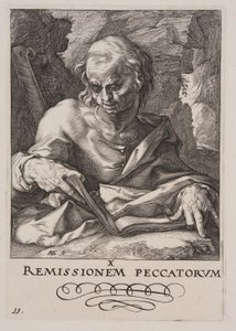 Svatý Šimon, od Krista, apoštolů a svatého Pavla s vyznáním víry od Hendrick Goltzius