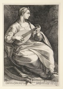 Terpsichoré, deska č. 5 ze série Devět múz od Hendrick Goltzius