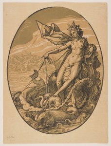 Tethys, z knihy Božstva od Hendrick Goltzius