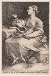Thalia, múza komedie, z knihy Devět múz od Hendrick Goltzius