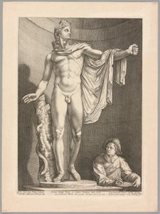 Apollo Belvedere, deska 3 ze tří slavných antických soch od Hendrick Goltzius