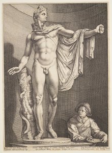Apollón z Belvedéru, ze tří slavných antických soch v Římě od Hendrick Goltzius