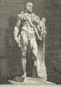 Císař Commodus jako Herkules od Hendrick Goltzius