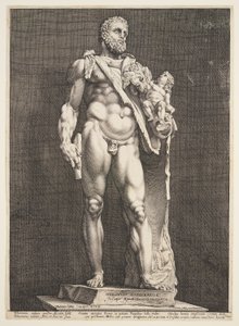 Císař Commodus jako Herkules, ze tří slavných antických soch v Římě od Hendrick Goltzius