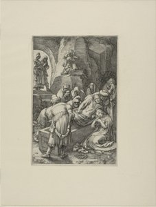 The Entombment, deska jedenáctá z Umučení Krista od Hendrick Goltzius
