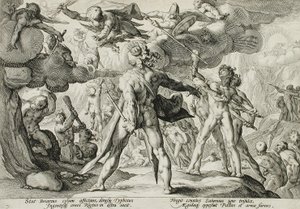 Obři šplhající do nebes od Hendrick Goltzius