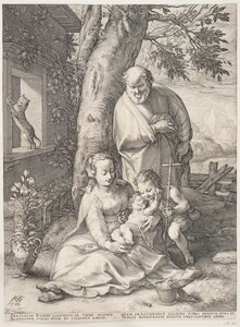 Svatá rodina s mladým svatým Janem Křtitelem od Hendrick Goltzius