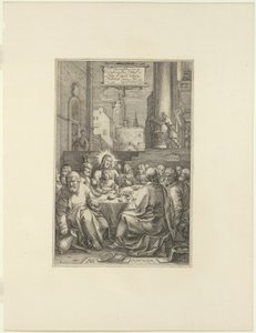 Poslední večeře, první deska z Umučení Krista od Hendrick Goltzius