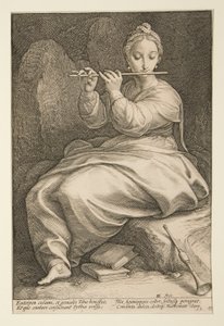 Devět múz: Euterpe, číslo 6 v sérii 9 od Hendrick Goltzius