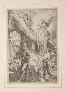 The Resurrection, od The Passion, #12 v sérii 12 rytin od Hendrick Goltzius