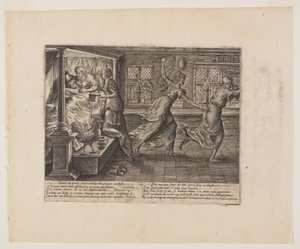 Bezesná noc účastníka řízení z knihy Litis Abusus (Zneužití práva) od Hendrick Goltzius