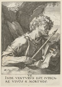 Tomáš, list 8 ze série „Kristus, dvanáct apoštolů a Pavel“ od Hendrick Goltzius