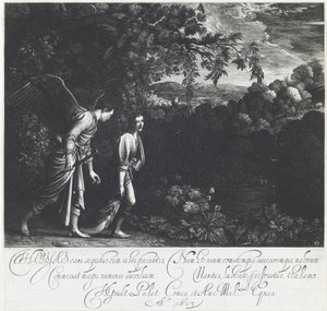 Tobiáš s andělem od Hendrick Goudt