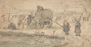 Rolníci nakládají seno, ca. 20. léta 17. století. od Hendrick. Hendrick Avercamp,Avercamp