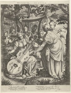 Koncert van de muzen op de Parnassus Kanceláře múz (název na objektu)