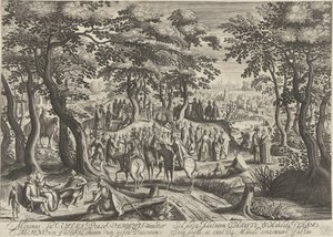 Jan Křtitel káže zástupu od Hendrick Hondius (I)