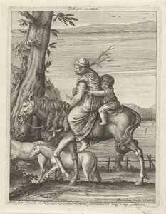 Žena a dítě na koni od Hendrick Hondius (I)