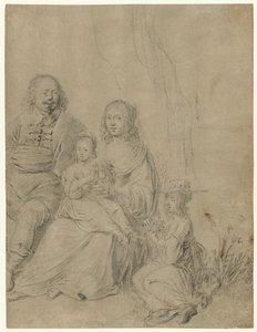 Rodinná skupina složená z rodičů a dvou dcer od Hendrick Martensz. Sorgh (attributed to)