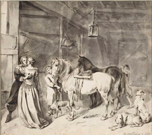 Kavalír loučící se s dámou, 1678 od Hendrick Verschuring