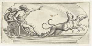 Mořský bůh na voze Nouveau Livre des Dieux et Deeßes De la Marine Bouckje mořských bohů a bohyň (název série) od Hendrick de Keyser (I)