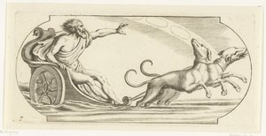 Pochod na voze Nouveau Livre des Dieux et Deeßes De la Marine Bouckje mořských bohů a bohyň (název série) od Hendrick de Keyser (I)