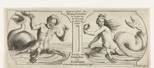Dvě komory, v každé triton Nouveau Livre des Dieux et Deeßes De la Marine Bouckje mořských bohů a bohyní (název na předmětu) Nouveau Livre des Dieux et Deeßes De la Marine Bouckje mořských bohů a bohyň (název série) od Hendrick de Keyser (I)