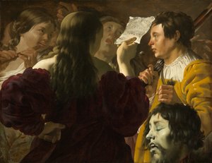 David chválen izraelskými ženami od Hendrick ter Brugghen