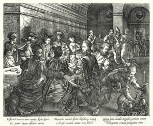 Banket v domě Tarquinius (rytina)