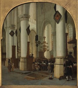 Pohled do kostela Saint Bavo v Haarlemu během mše, 1666