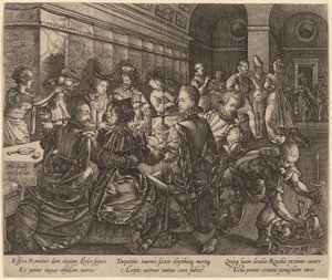Banket v domě Tarquinius Collatinus od Hendrik Goltzius