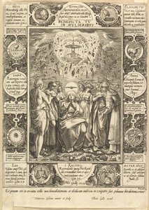 Požehnaná jsi mezi ženami, z křesťanských a profánních alegorií. od Hendrik Goltzius