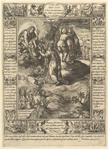 Cura Dei Pro Suis, z Alegorií křesťanské víry, z křesťanských a profánních alegorií. od Hendrik Goltzius