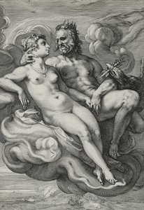 Jupiter a Juno, kolem 1593-94 (rytina na položený papír) od Hendrik Goltzius