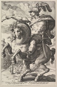 Marcus Curtius ze série Římští hrdinové, 1586. od Hendrik Goltzius