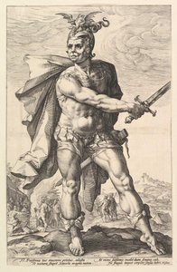 Mucius Scaevola, ze série Římští hrdinové, 1586. od Hendrik Goltzius