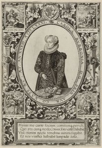 Portrét Charlotte de Bourbon, 1581 od Hendrik Goltzius