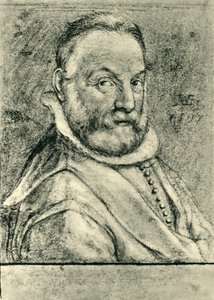 Portrét muže s plnovousem, 1597, 1943. od Hendrik Goltzius