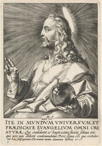 Salvator Mundi, c.1589 (rytina) od Hendrik Goltzius