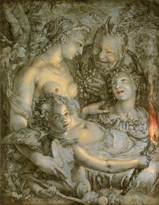 Sine Cerere et Libero friget Venus (Bez Ceres a Bakcha by Venuše zmrzla) od Hendrik Goltzius